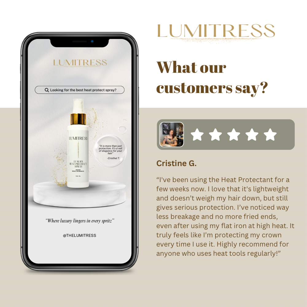 Luxury Heat Protect Spray - Scalp Care For Your: Psoriasis, Itching, Dandruff & Hydration - 10 Minute Miracle